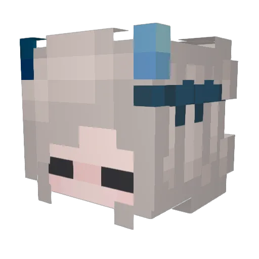 BlueFlok Minecraft avatar head, 3D render