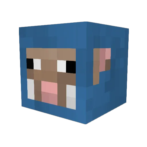 BlueFluffySheep Minecraft avatar head, 3D render