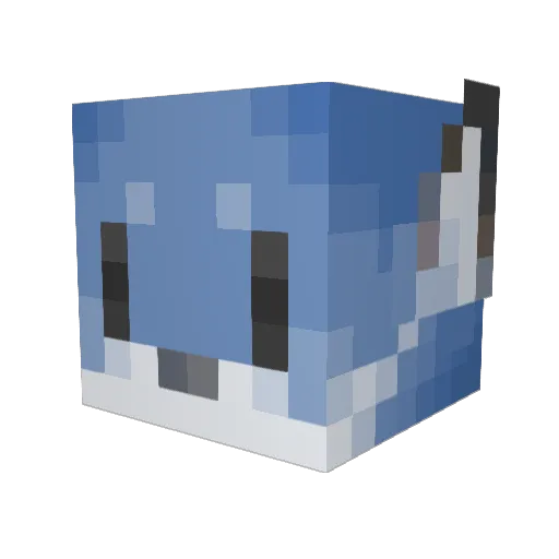 BlueFox098 Minecraft avatar head, 3D render