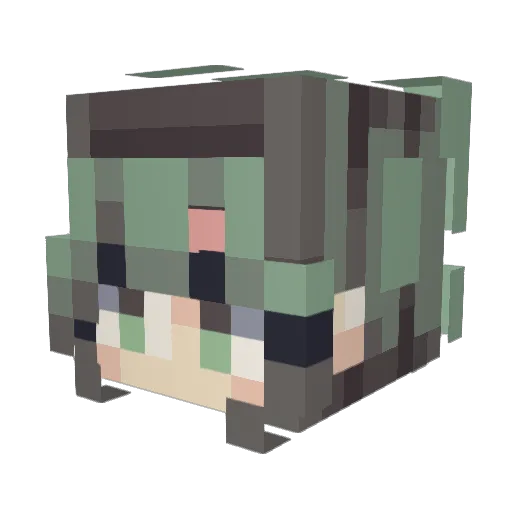 BlueFoxTD Minecraft avatar head, 3D render