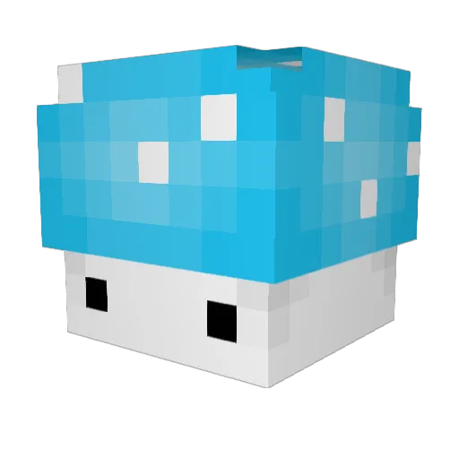 BlueFungus_ Minecraft avatar head, 3D render