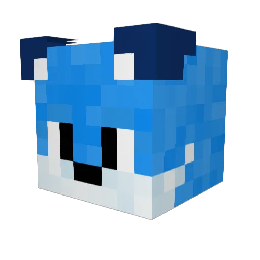 BlueFurryFox Minecraft avatar head, 3D render