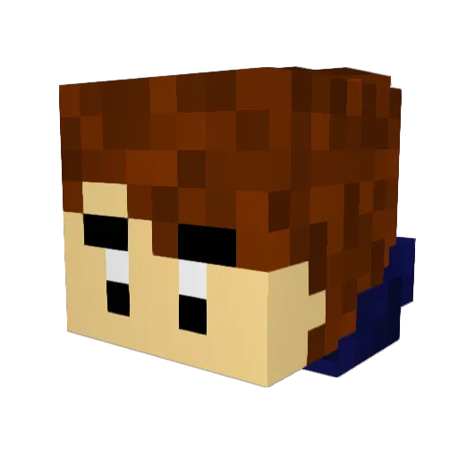 BlueGamerr Minecraft avatar head, 3D render