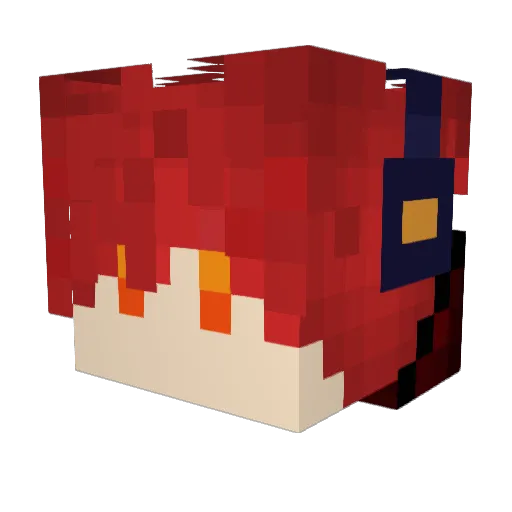 BlueHHKK Minecraft avatar head, 3D render