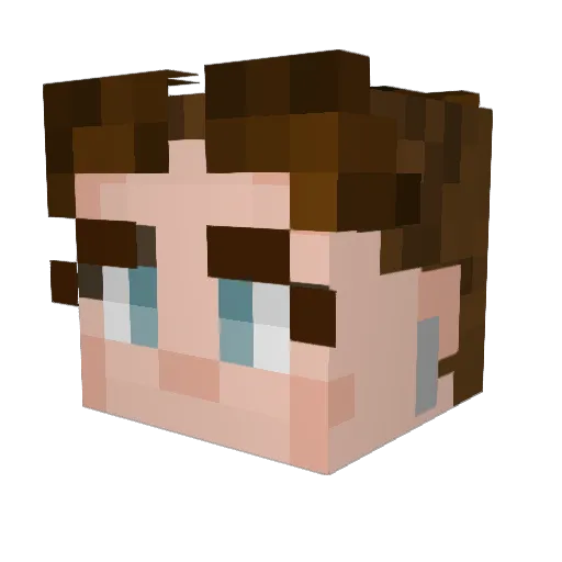 BlueHair4Life Minecraft avatar head, 3D render