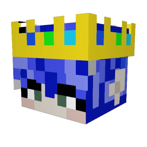 BlueHairGirl12 Minecraft avatar head, 3D render