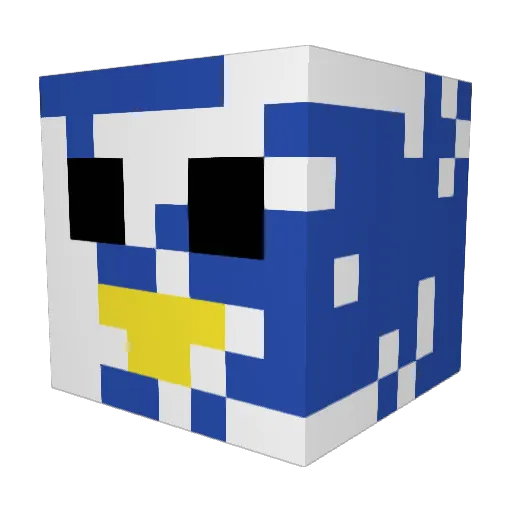 BlueHeadBudgie Minecraft avatar head, 3D render
