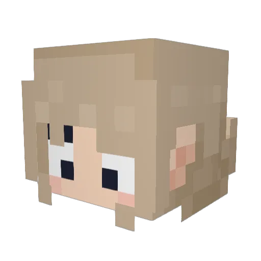 BlueHeart6 Minecraft avatar head, 3D render