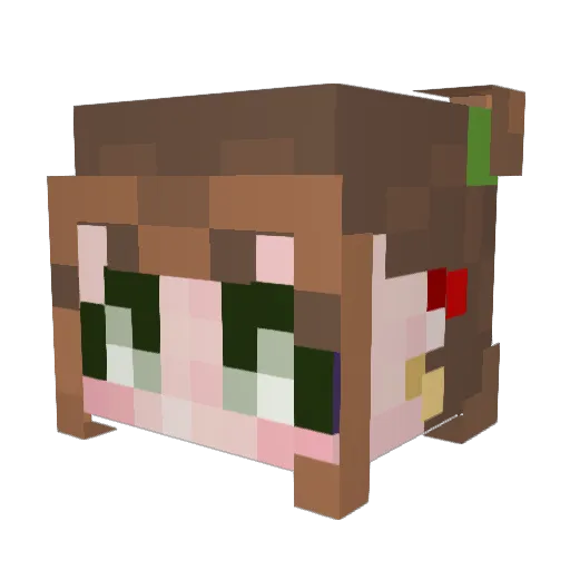 BlueHeretic Minecraft avatar head, 3D render