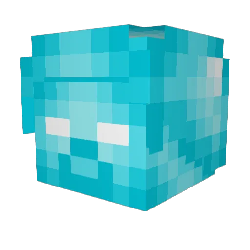 BlueHerobrine Minecraft avatar head, 3D render
