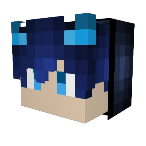 BlueInkAlien Minecraft avatar head, 3D render