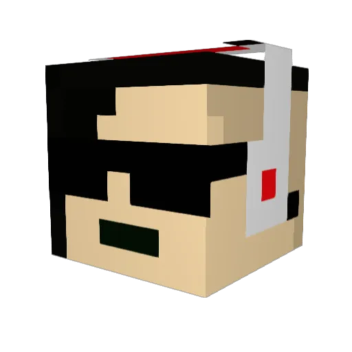 BlueIpod Minecraft avatar head, 3D render