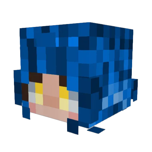 BlueIris2014 Minecraft avatar head, 3D render