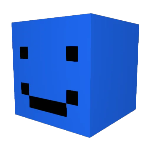 BlueIsTaken Minecraft avatar head, 3D render