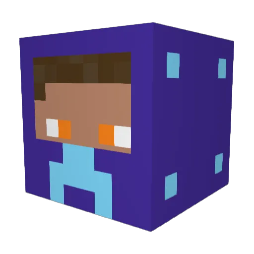 BlueJeanVerde Minecraft avatar head, 3D render