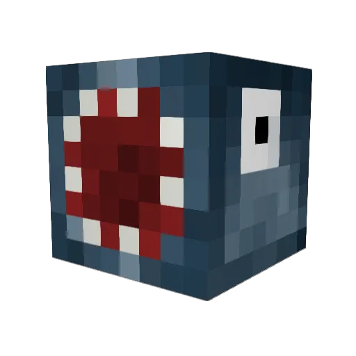 BlueJerboa Minecraft avatar head, 3D render