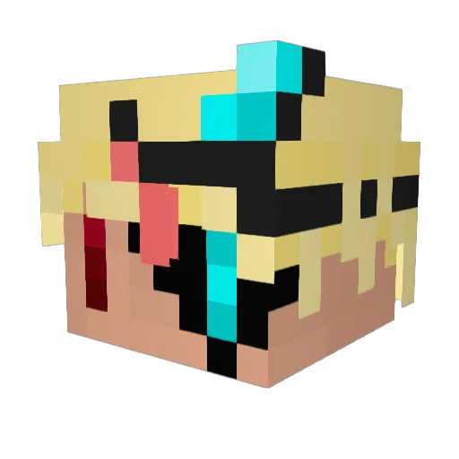 BlueKero_67 Minecraft avatar head, 3D render