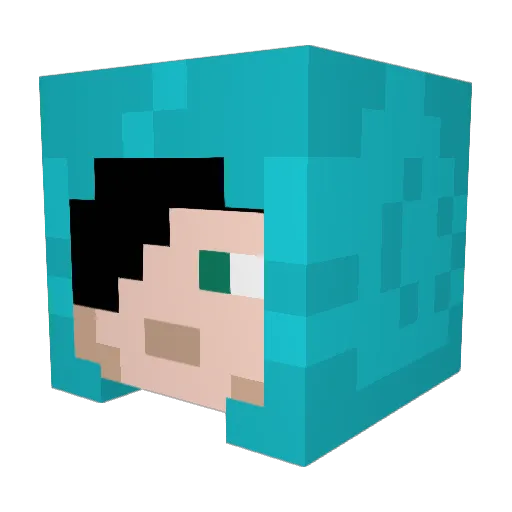 BlueKirby808 Minecraft avatar head, 3D render