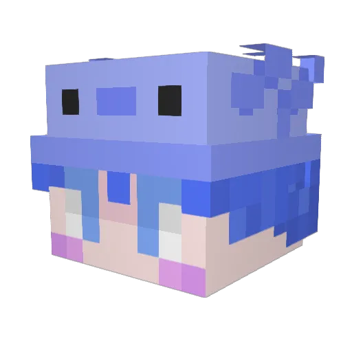 BlueKnave Minecraft avatar head, 3D render