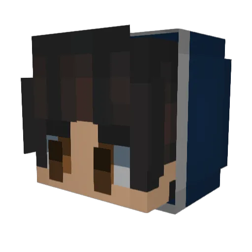 BlueKnightmaire Minecraft avatar head, 3D render