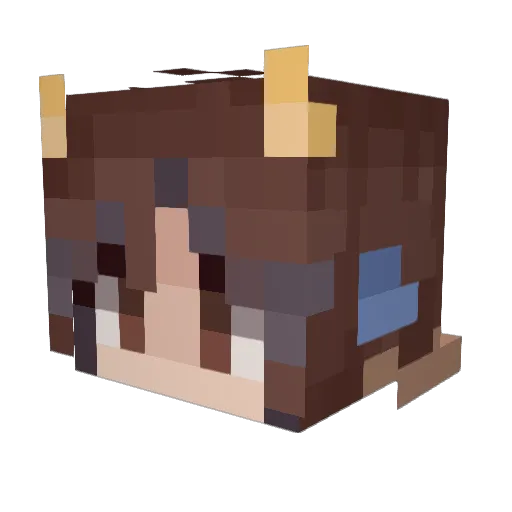 BlueLasagnaCow Minecraft avatar head, 3D render