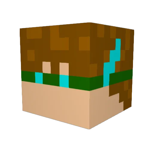 BlueLightningLC Minecraft avatar head, 3D render