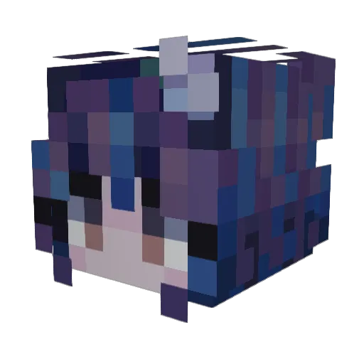 BlueLily_ Minecraft avatar head, 3D render
