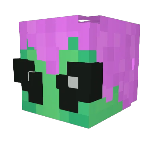 BlueLynch Minecraft avatar head, 3D render