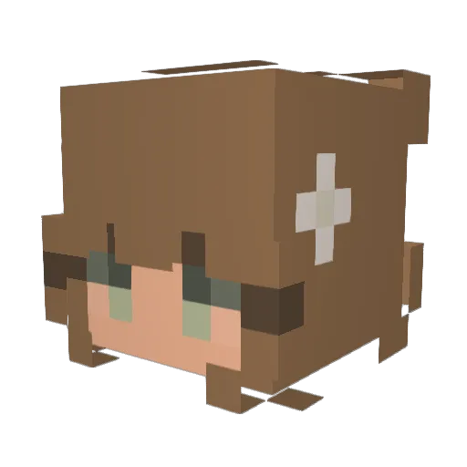 BlueMacie Minecraft avatar head, 3D render