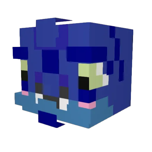 BlueMistane Minecraft avatar head, 3D render