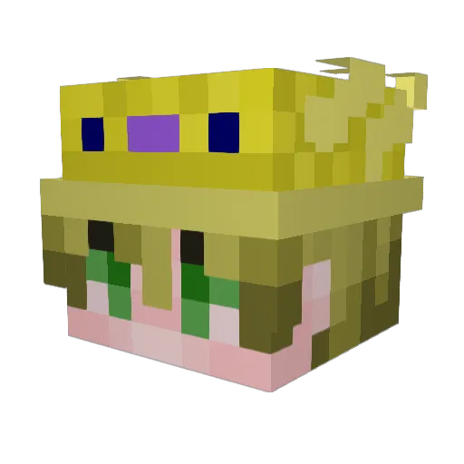 BlueMixalis Minecraft avatar head, 3D render