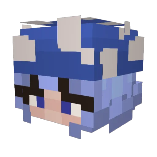 BlueMushroom66 Minecraft avatar head, 3D render