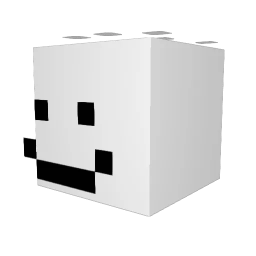 BlueMushy Minecraft avatar head, 3D render