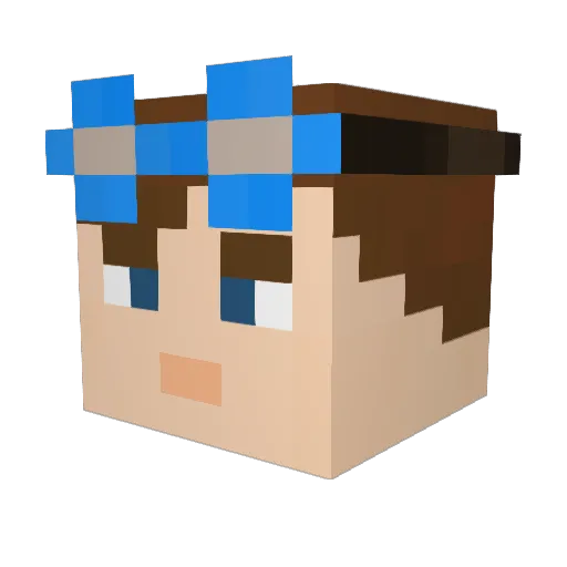 BlueNinjaNRG Minecraft avatar head, 3D render