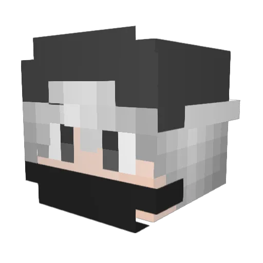 BlueNoPing Minecraft avatar head, 3D render