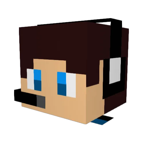 BlueNoir695 Minecraft avatar head, 3D render