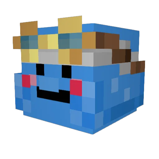 BlueOS Minecraft avatar head, 3D render