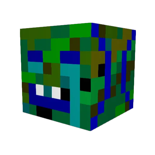 BlueOneStar Minecraft avatar head, 3D render