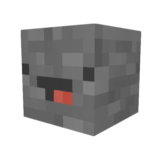 BlueOrigin Minecraft avatar head, 3D render
