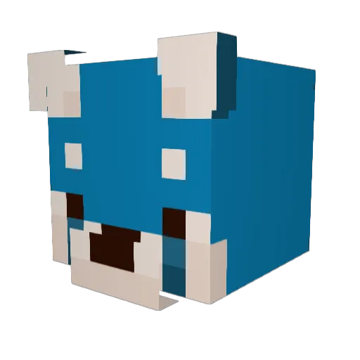 BluePandaSociety Minecraft avatar head, 3D render