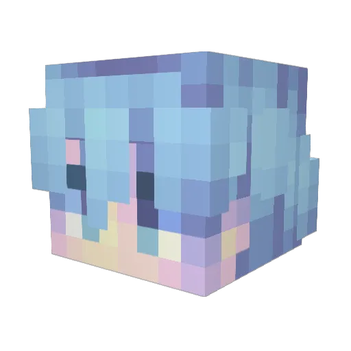 BluePasta11 Minecraft avatar head, 3D render