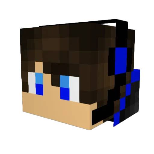 BluePenguin7x Minecraft avatar head, 3D render