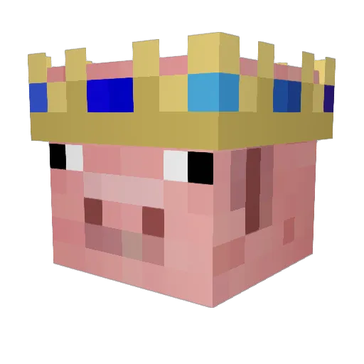 BluePigg Minecraft avatar head, 3D render