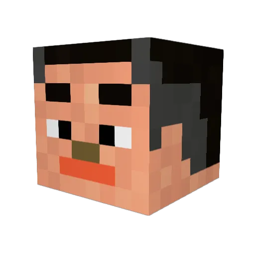 BluePleco Minecraft avatar head, 3D render