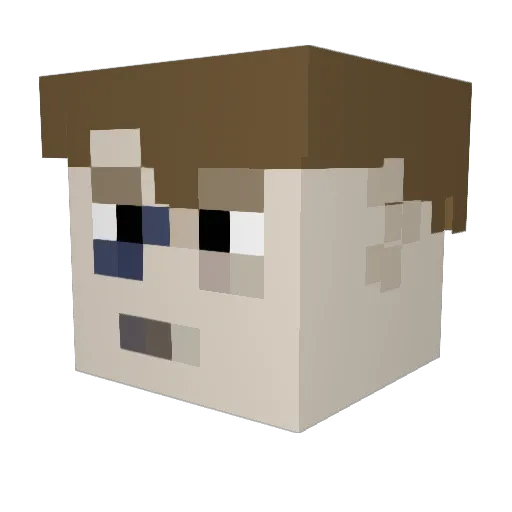 BluePorkchop Minecraft avatar head, 3D render
