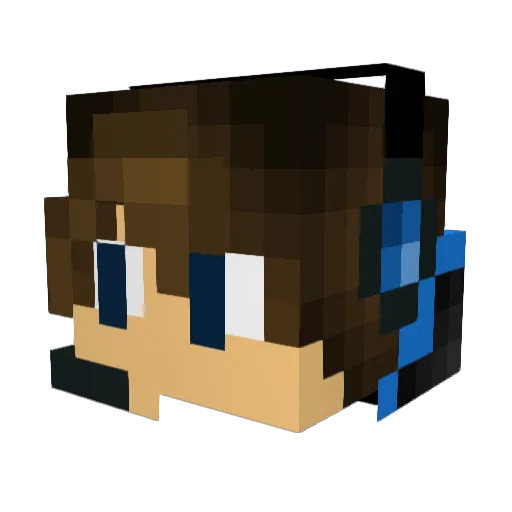 BluePsycho025 Minecraft avatar head, 3D render