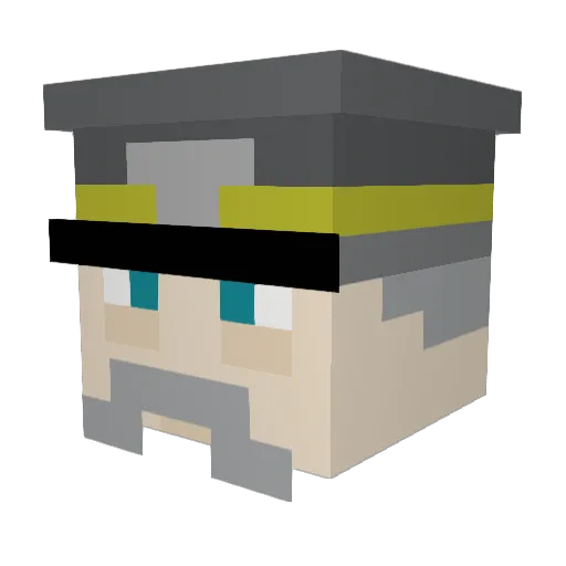 BlueQ17 Minecraft avatar head, 3D render