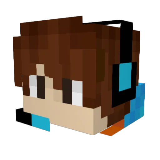 BlueR3KT Minecraft avatar head, 3D render