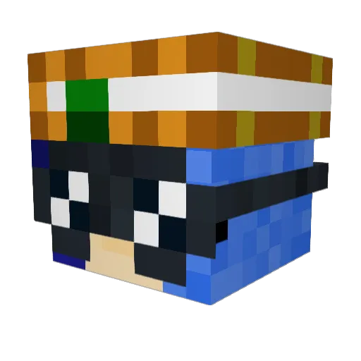 BlueRedStone_ Minecraft avatar head, 3D render
