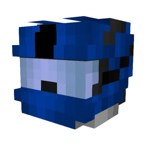 BlueRogue3 Minecraft avatar head, 3D render